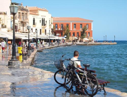 The Old Town Sea Crete Chania Port Greece Summer